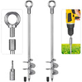 Dolibest 76cm Heavy Duty Ground Anchor Screw Tent Pegs - 2 Pack