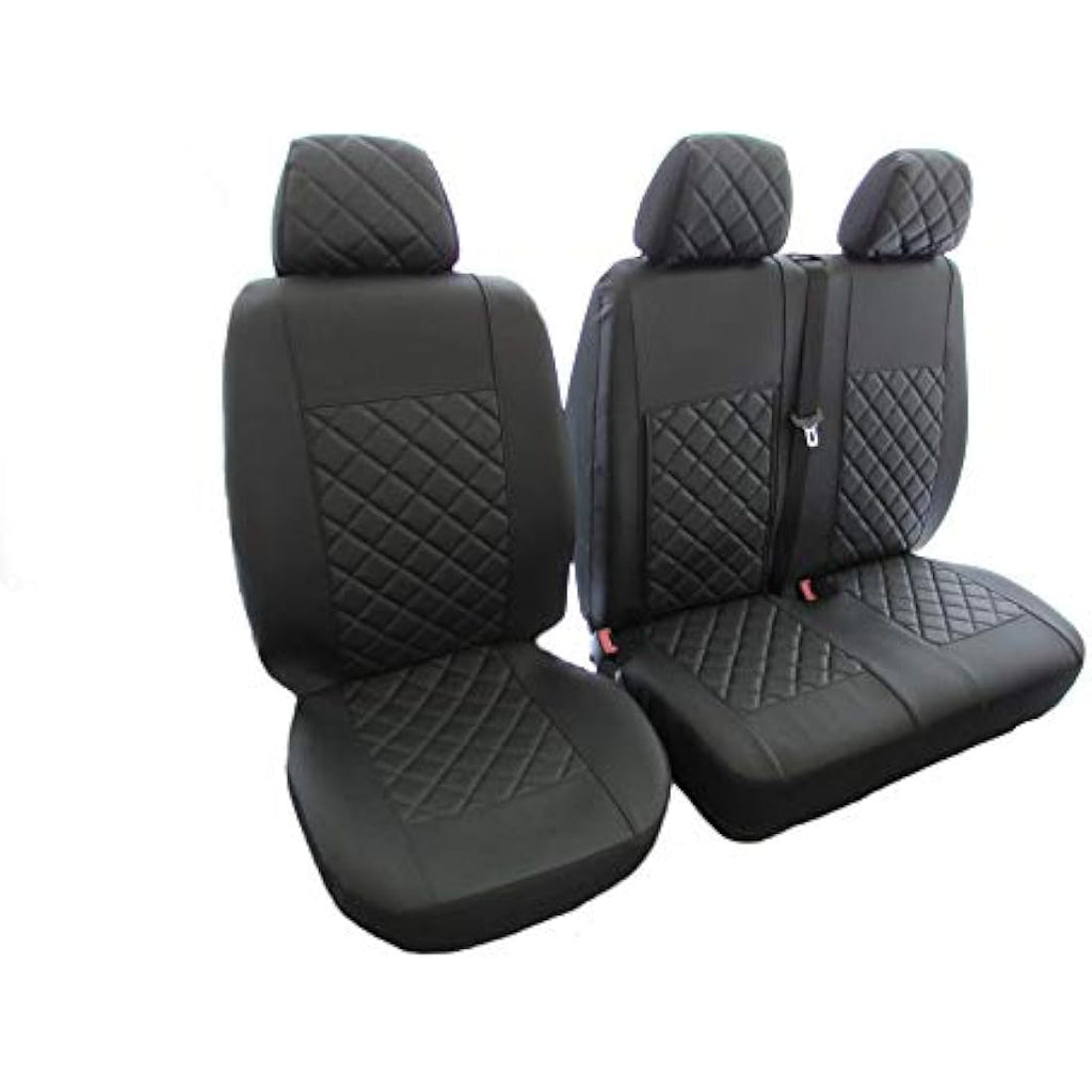 Texmar Mercedes Sprinter Crafter 2006-2018 Black Eco Leather Seat Covers