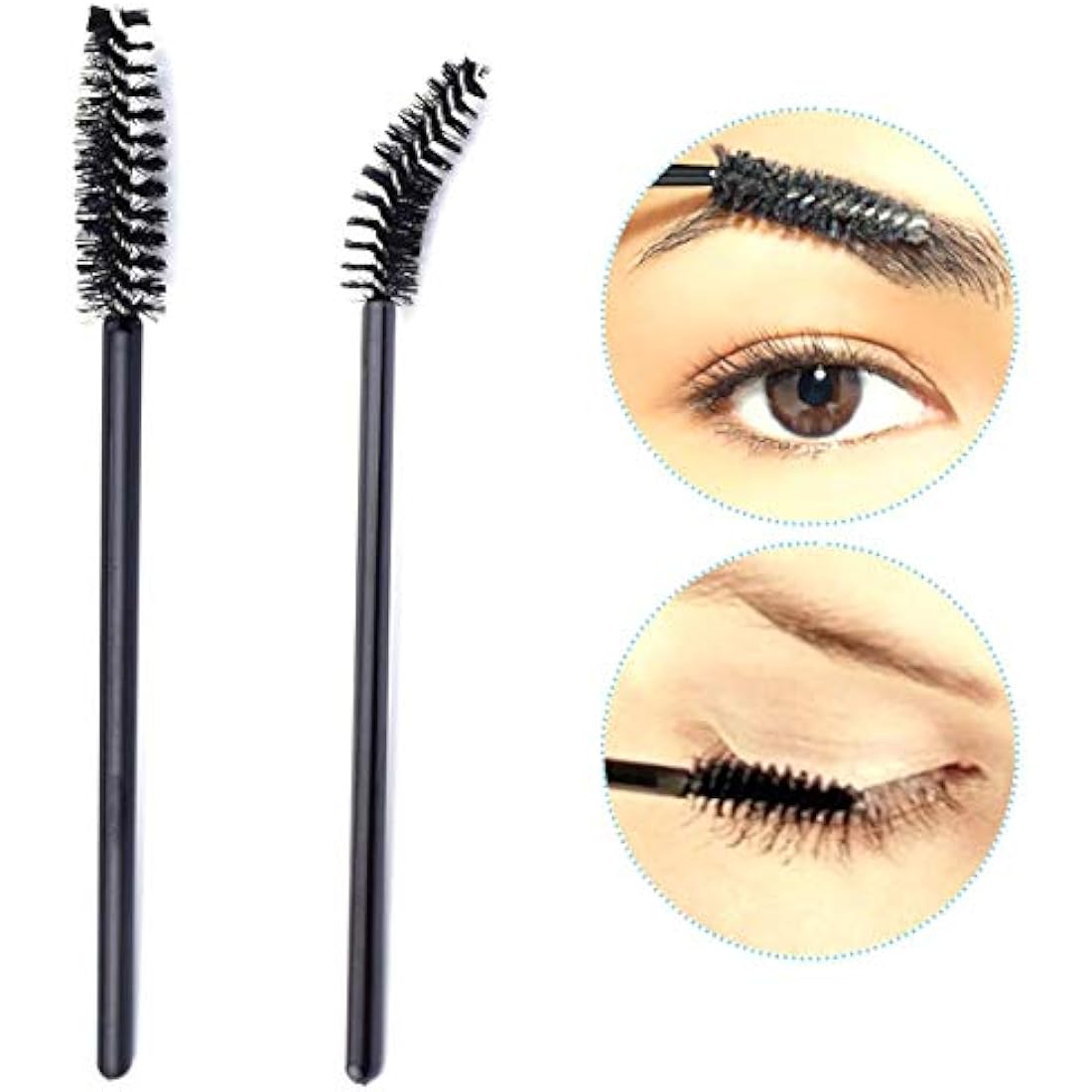 Jolof Store 50 PCS Disposable Eyelash Brushes | Mascara Wands - Black