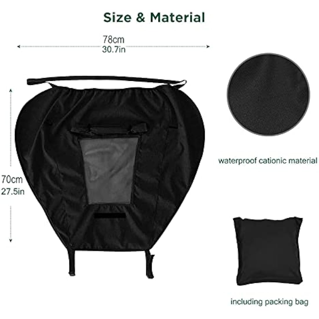 Universal Pram Sunshade – UV 50+ Stroller Cover, Black