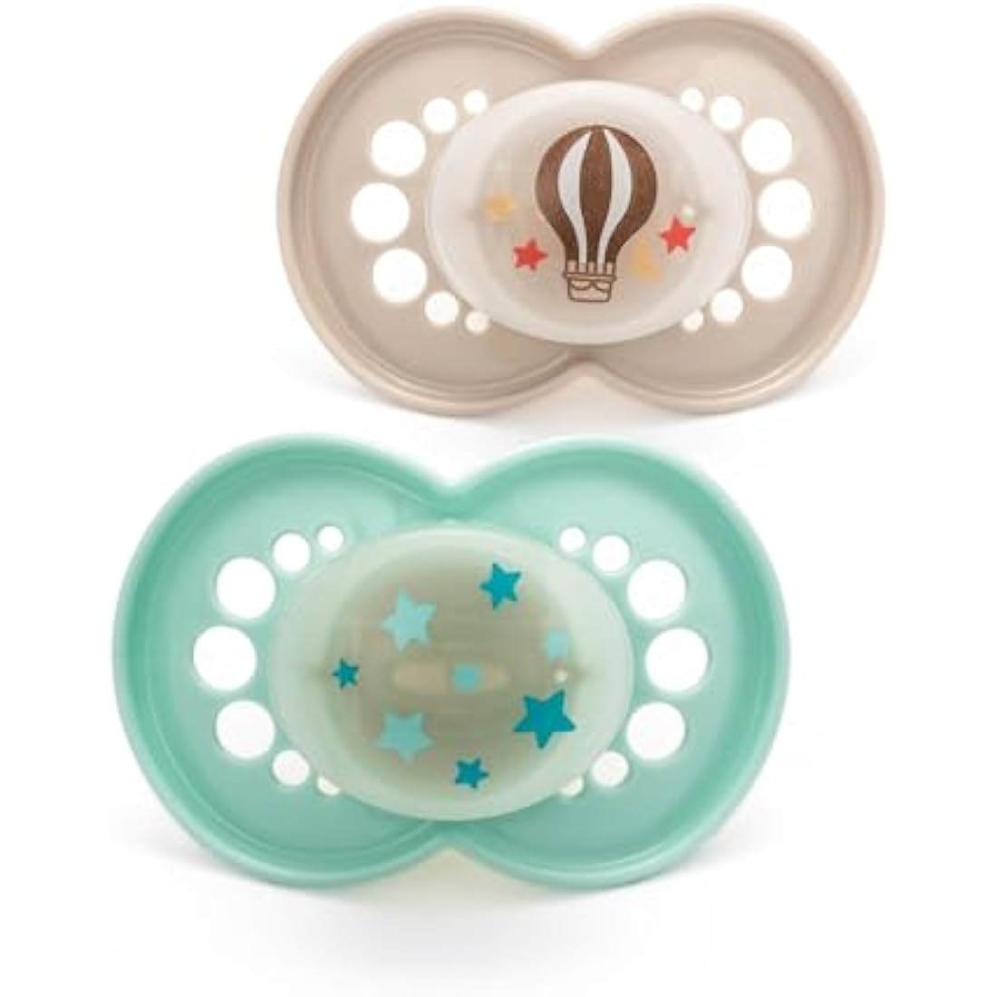 MAM Original Night Soothers | Glow in the Dark Dummies | 18-36m | 2 Pack