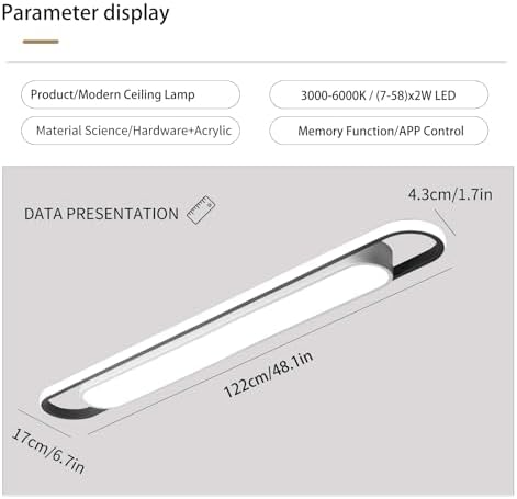 Naroume Smart LED Linear Ceiling Light – Dimmable 4ft Flush Mount Lamp
