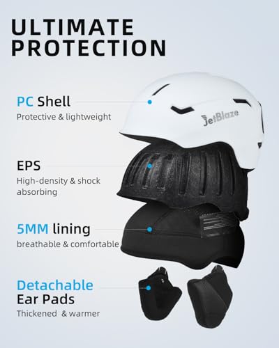 JetBlaze Ski Helmet | Lightweight Vented Snowboard Helmet for Adults