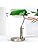 FIRVRE Vintage Green Glass Banker Lamp with Wireless Charging & USB