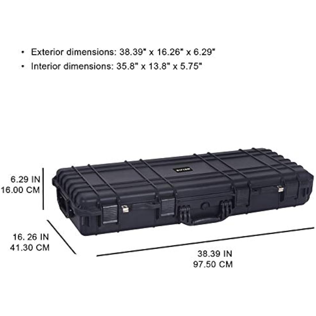 MEIJIA Waterproof Rolling Hard Rifle Case with Customizable Foam