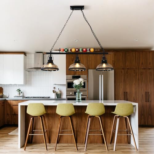 Retro Industrial Billiard Pendant Light | Black Iron Chandelier
