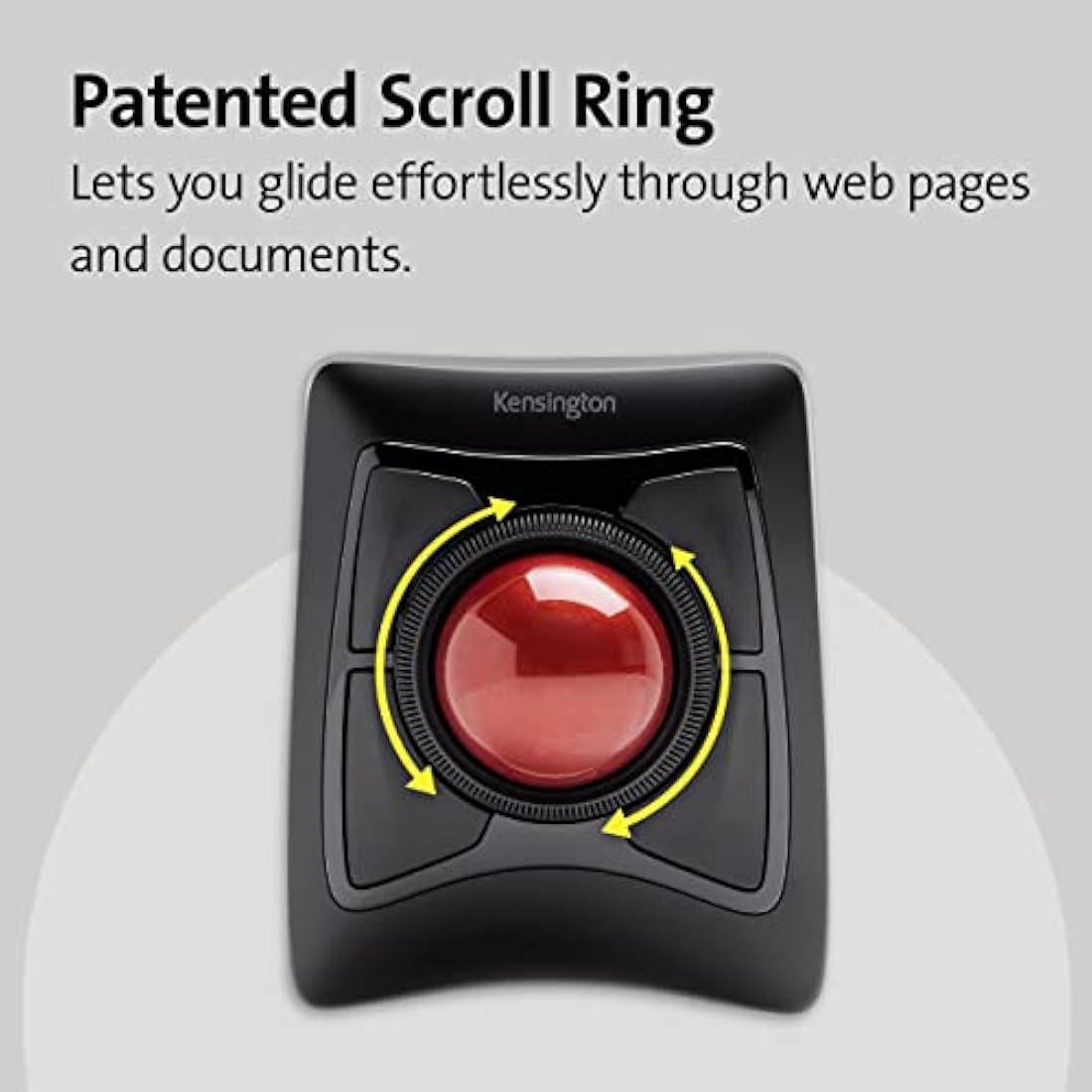 Kensington Expert Wireless Trackball Mouse – Ambidextrous Ergonomic Red