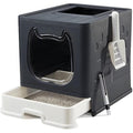 Vealind Top Entry Cat Litter Box with Drawer and 3-Way Locking Door
