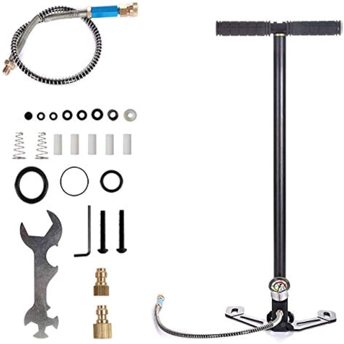 Prettyui 3-Stage PCP Hand Pump | 4500PSI High Pressure Air Gun Stirrup