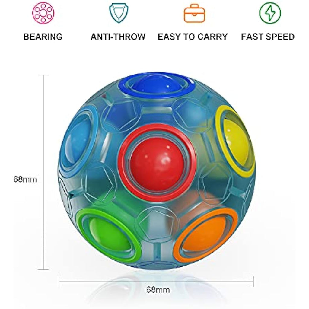 ROXENDA Magic Rainbow Puzzle Ball 2-Pack | Fidget Brain Teaser Toy