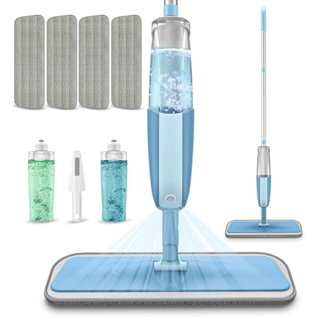 MEXERRIS Spray Mop for Floor Cleaning | 2 Bottles & 4 Microfiber Pads