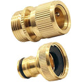 Tesmotor 3/4 Inch Brass Garden Hose Quick Connector, No-Leak 1 Pair