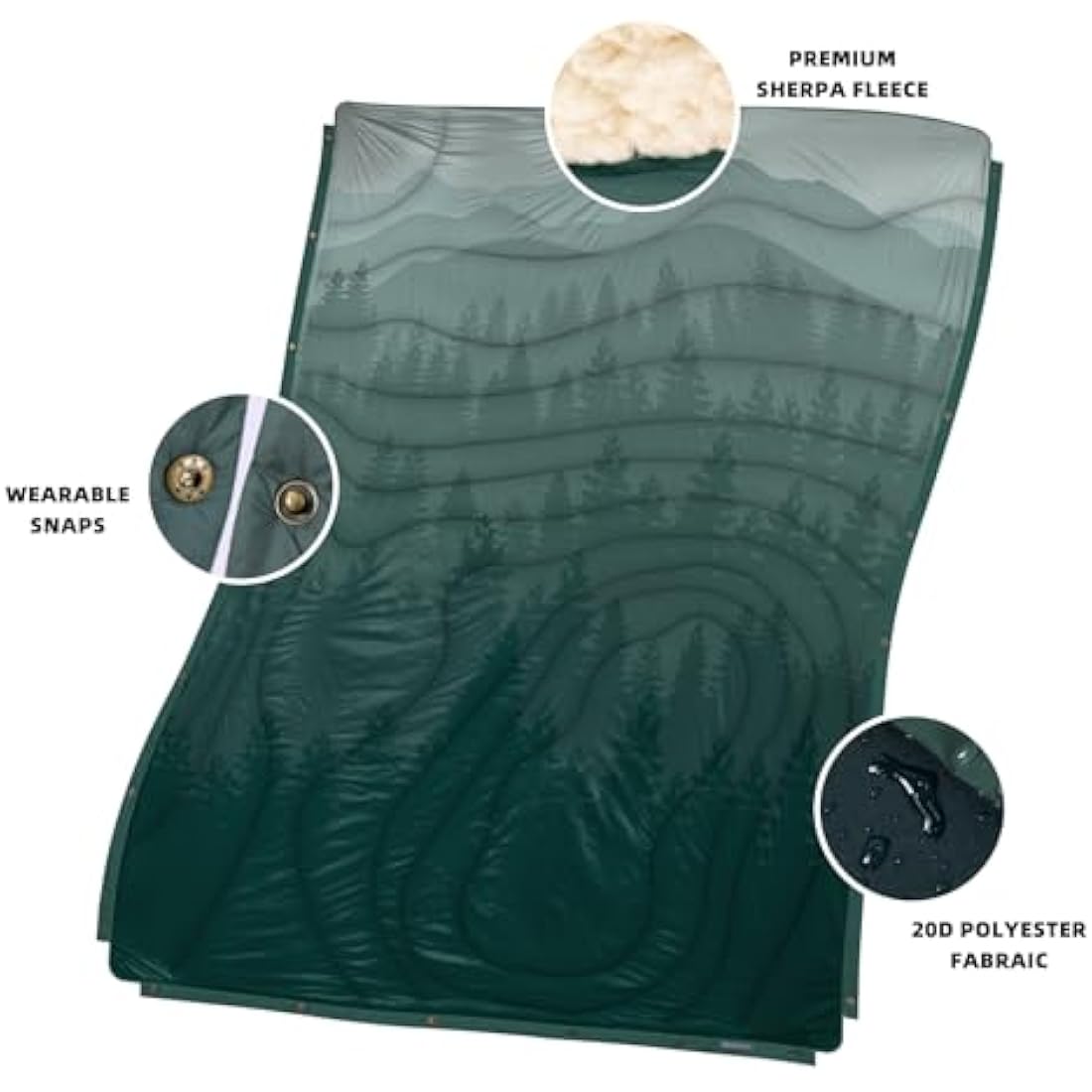 KawaGebo Kamp Sherpa Camping Blanket | Packable Water-Repellent Poncho