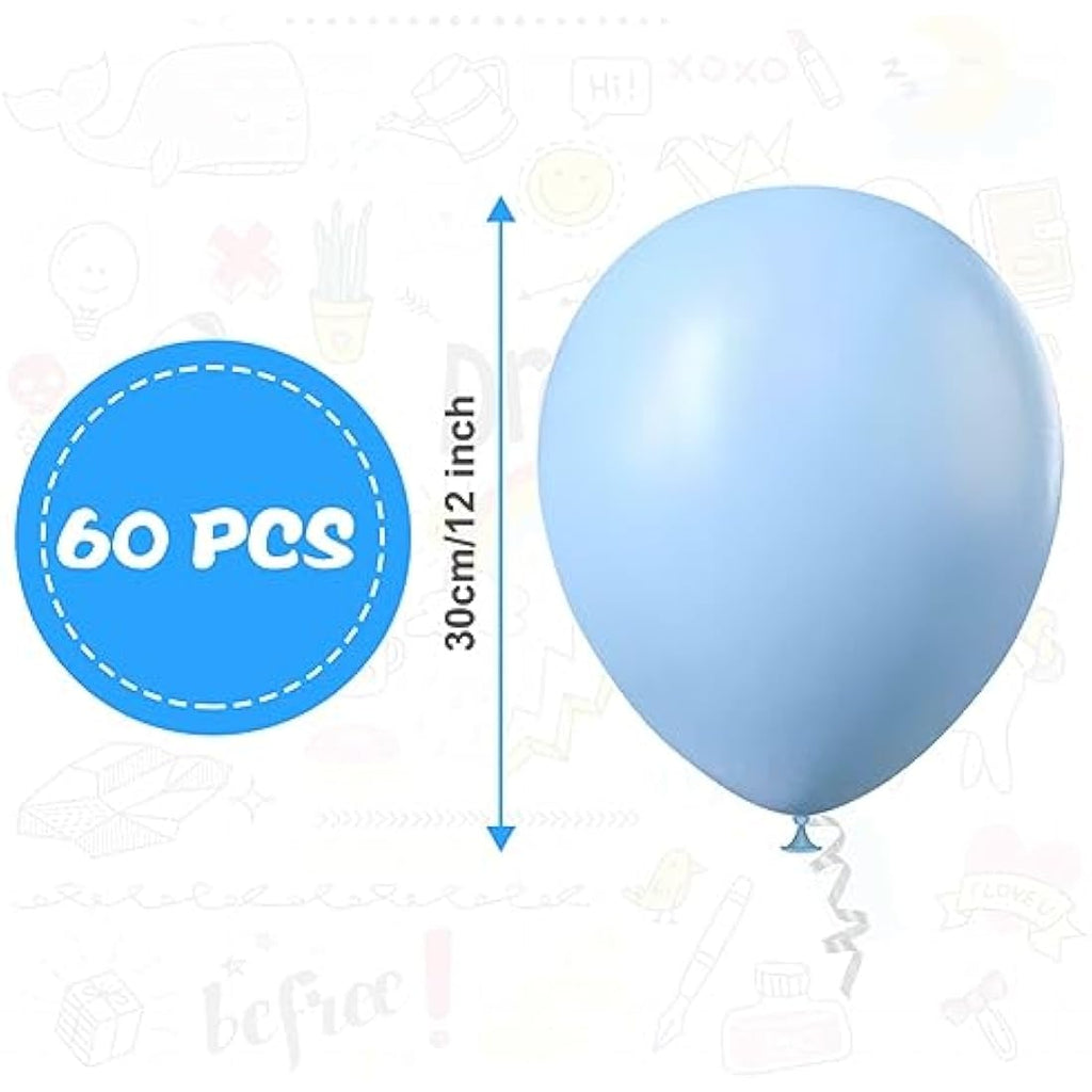 Ainiv 60 PCS Pastel Macaron Blue Latex Balloons | 12 Inch Party Decorations