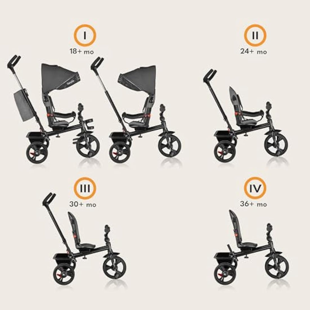 Lionelo Haari 2in1 Kids Tricycle Stroller with Swivel Seat & Canopy