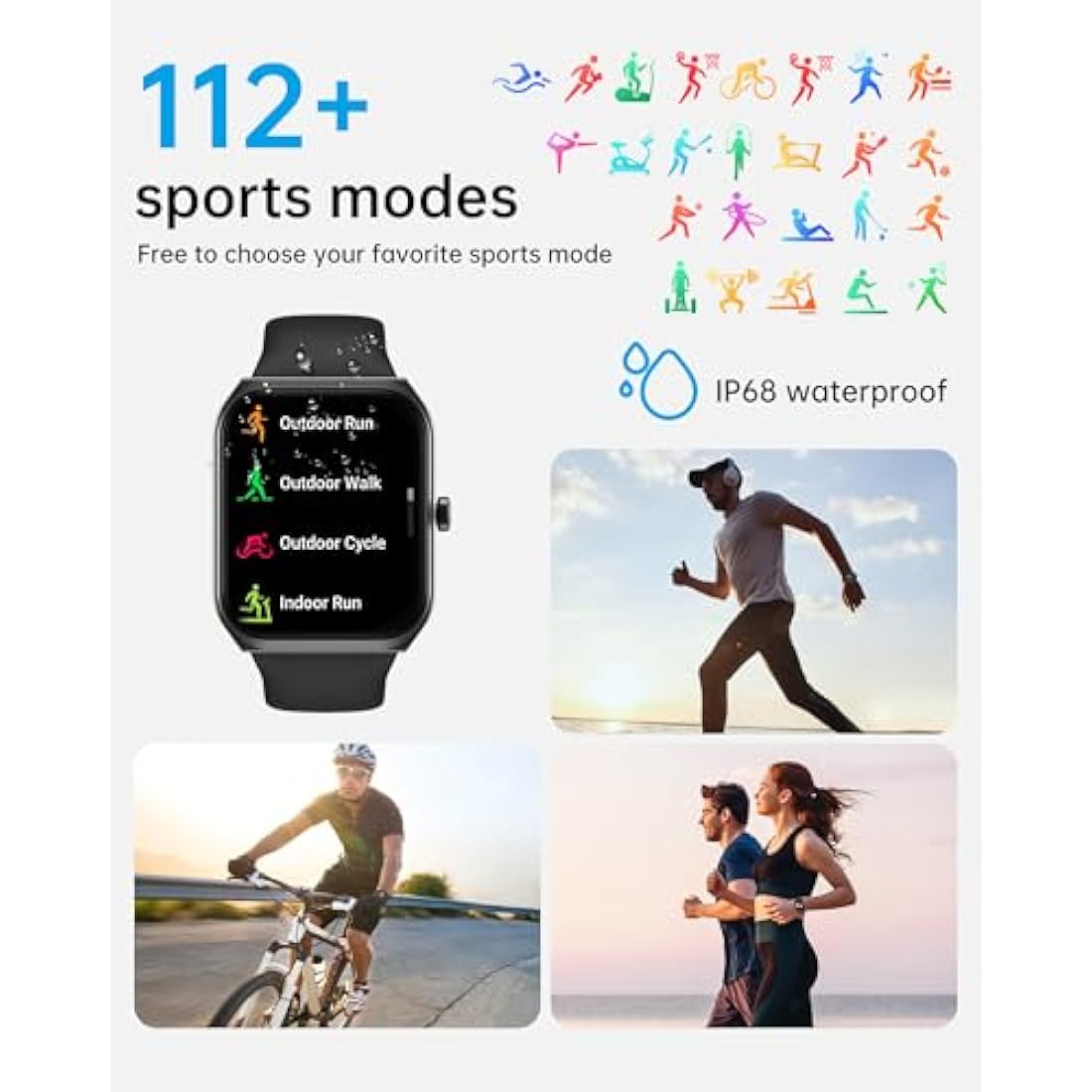 TUYOMA Smart Watch - 1.91" Fitness Tracker with Bluetooth Calling & IP68