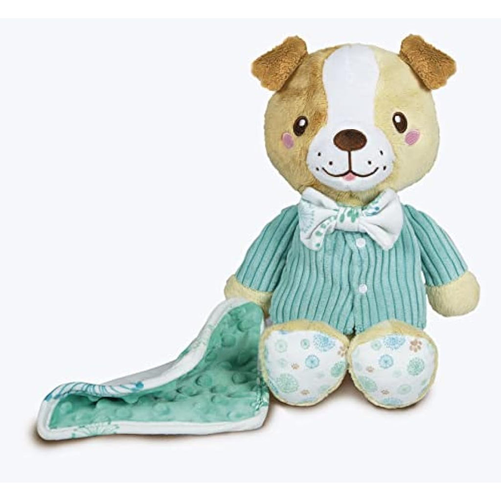 Clementoni Pete the Puppy Plush Toy with Sensory Comfort Blanket