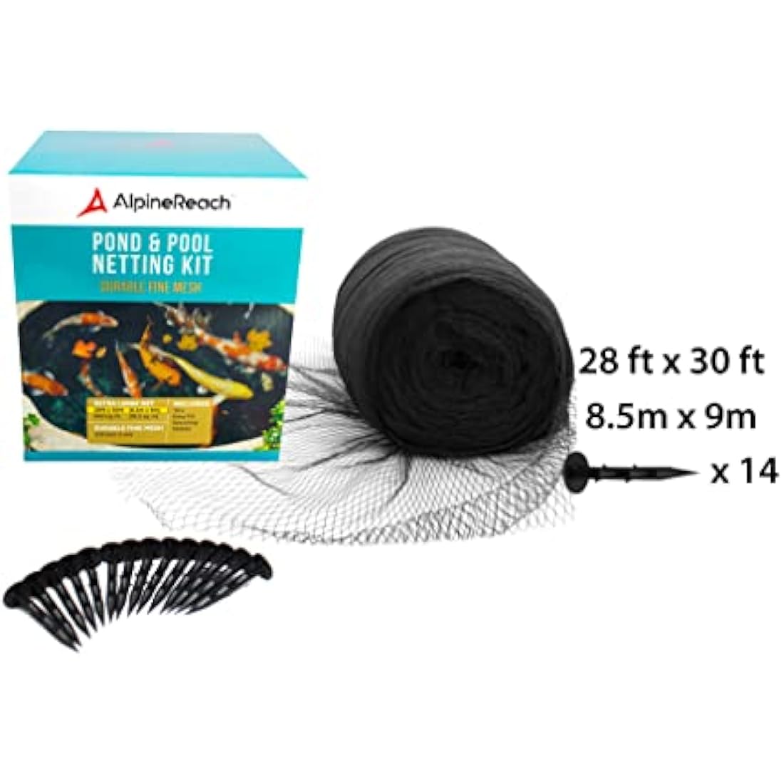 AlpineReach Heavy Duty Pond Netting - 8.5m x 9m Woven Mesh Leaf Cover