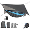 OTraki Camping Hammock with Mosquito Net and Rain Fly – Blue Grey Nylon