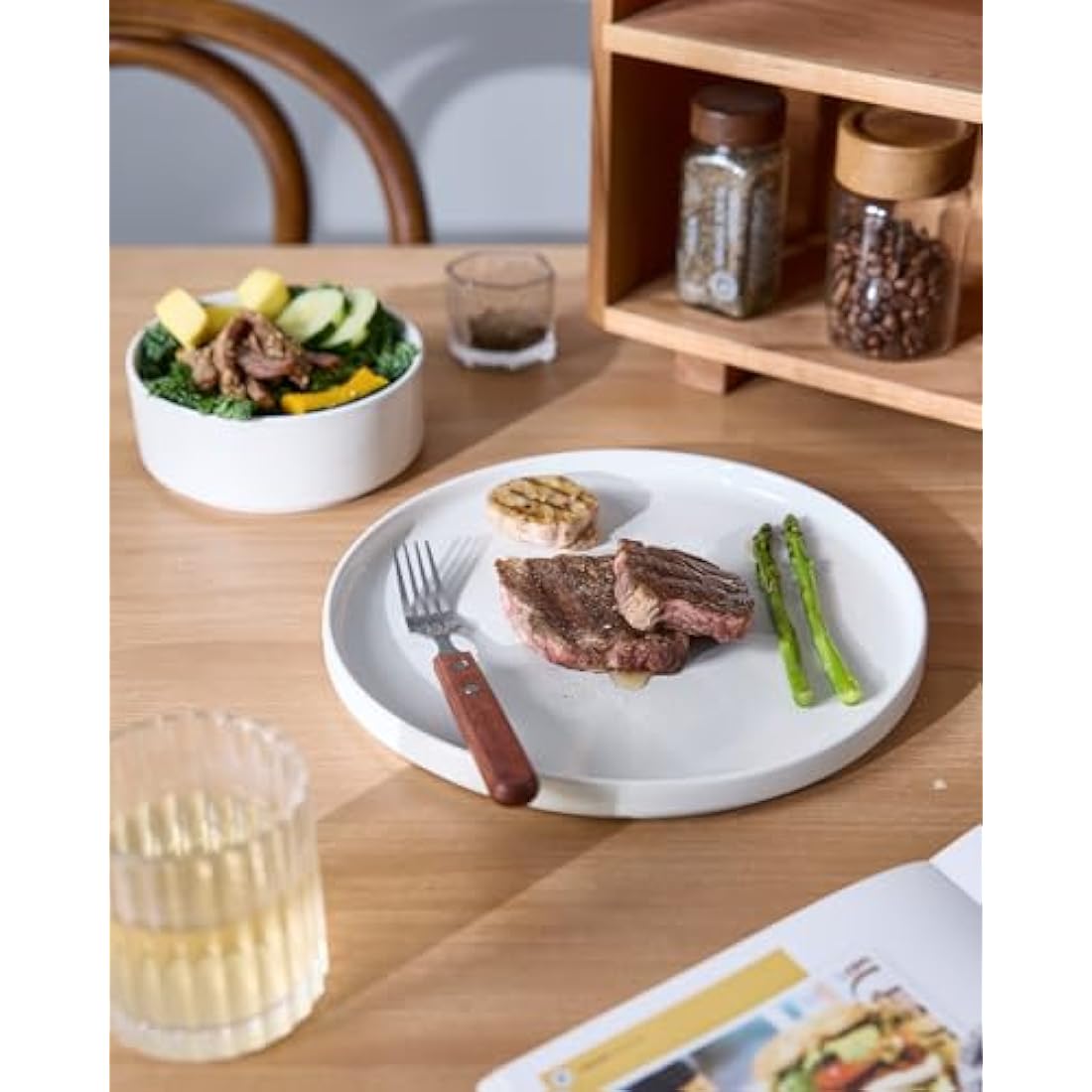 Richmount Nebula 12-Piece Speckled Stoneware Dinnerware Set - White