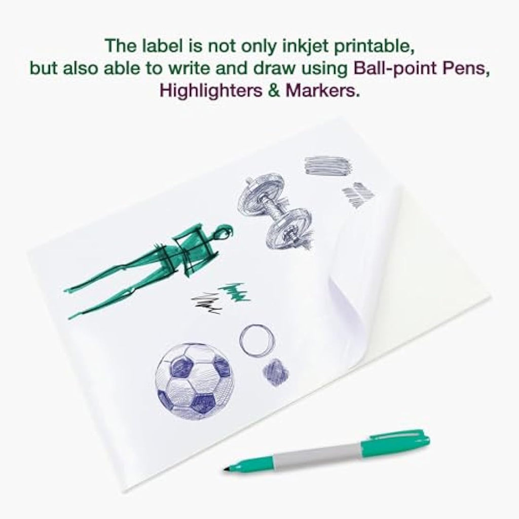 Evergreen Goods A4 Waterproof Vinyl Sticker Paper – 100 Glossy White Sheets