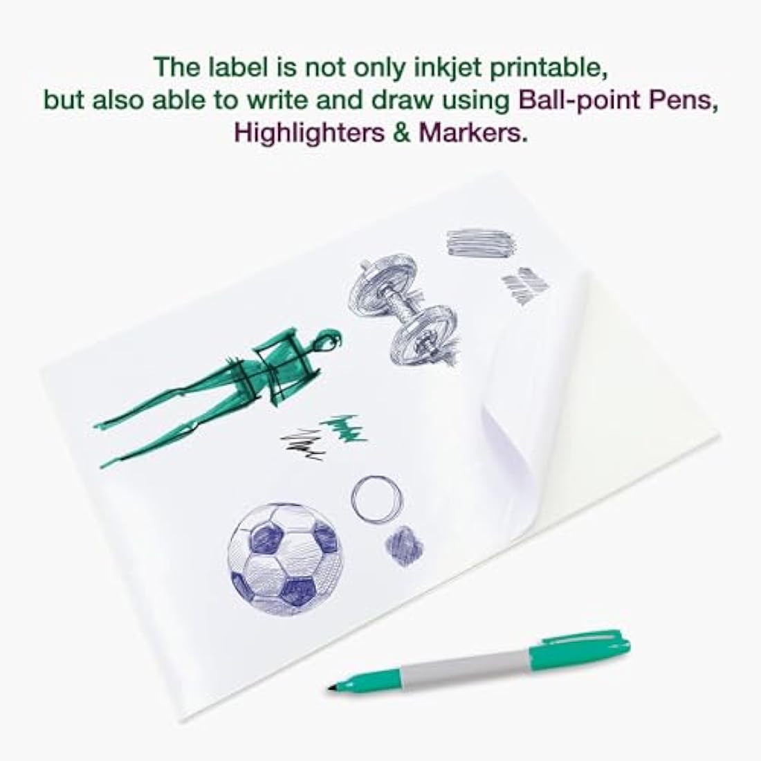 Evergreen Goods A4 Waterproof Vinyl Sticker Paper – 100 Glossy White Sheets