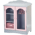 Olivia's Little World Wooden Doll Closet for 18" Dolls – Grey/Pink