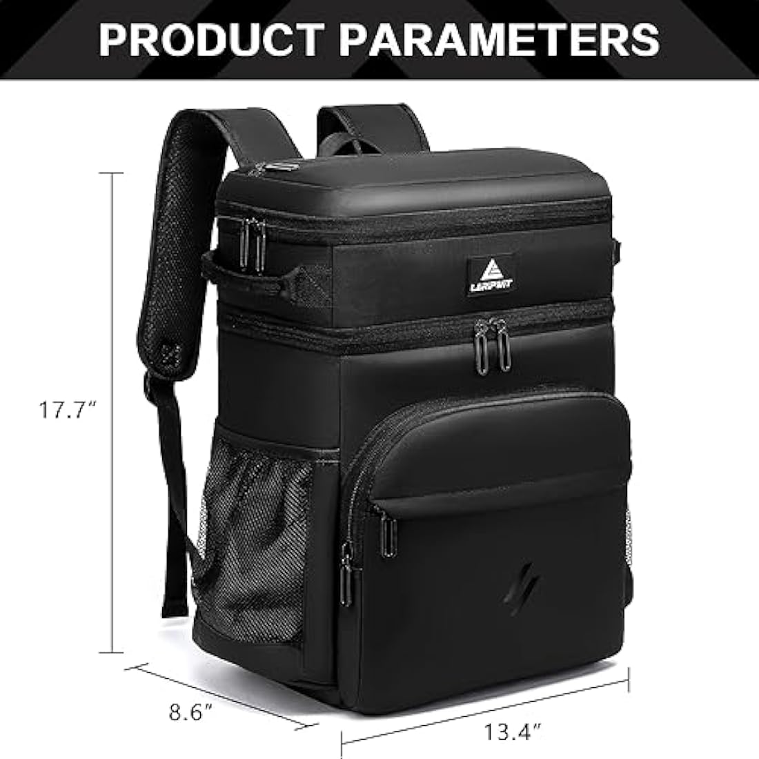 Laripwit 54-Can Insulated Cooler Backpack | Leak-Proof PU Leather Rucksack