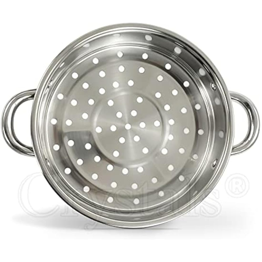 Jolof Store 3-Piece Stainless Steel Steamer Pot Set with Glass Lids