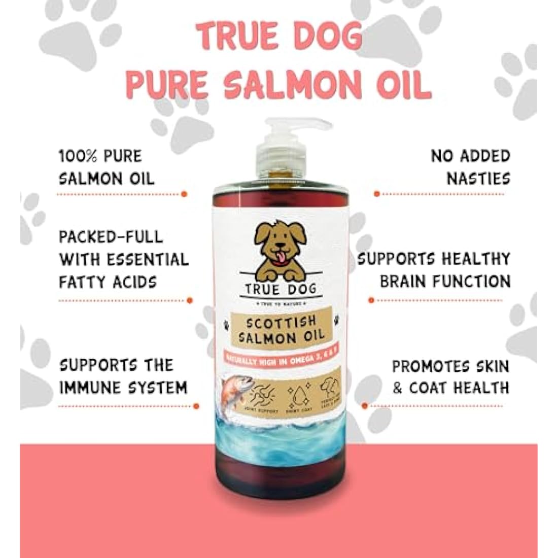 True Dog 100% Pure Scottish Salmon Oil for Dogs & Cats - 5L Bulk