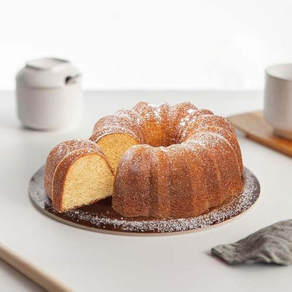 Erreke Fluted Cake Tin – 24cm Non-Stick Cast Aluminium Mould, Rose Gold