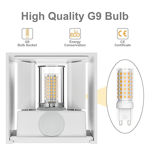 Klighten 2PCS Outdoor Wall Light with Motion Sensor - IP54 Waterproof White