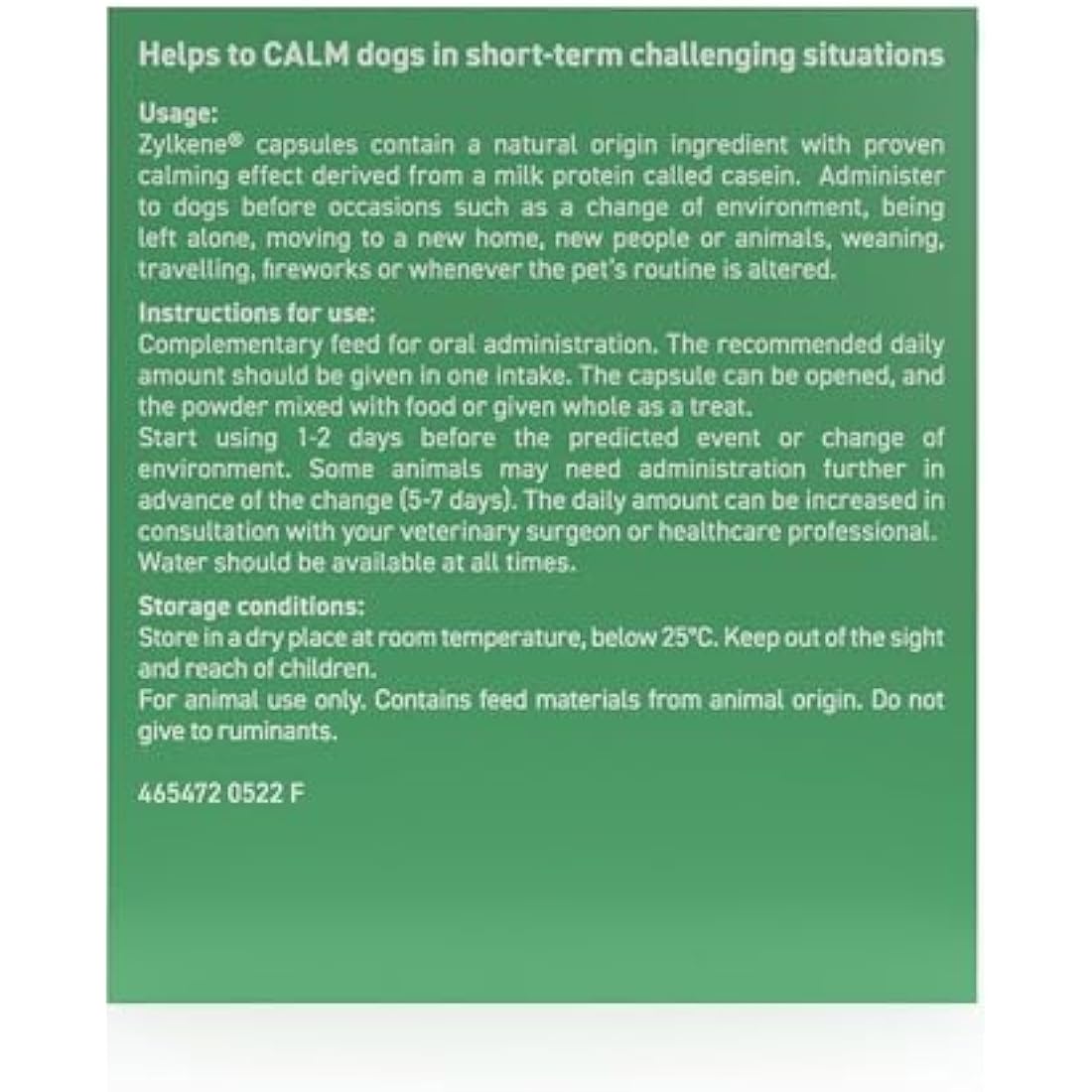 Zylkene Calming Supplement for Medium Dogs 225mg - 20 Capsules