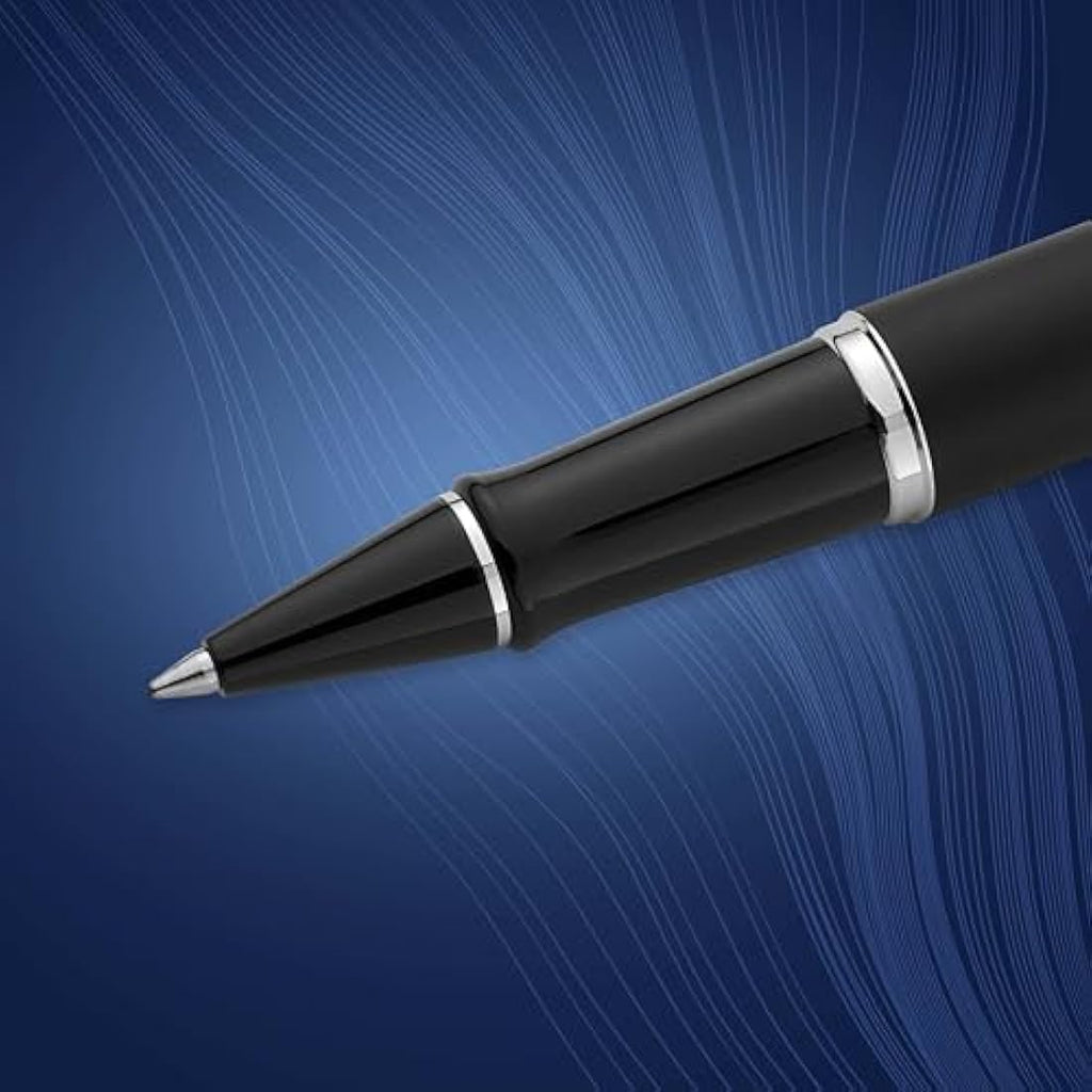 Waterman Expert Rollerball Pen – Matte Black with Chrome Trim, Fine Point
