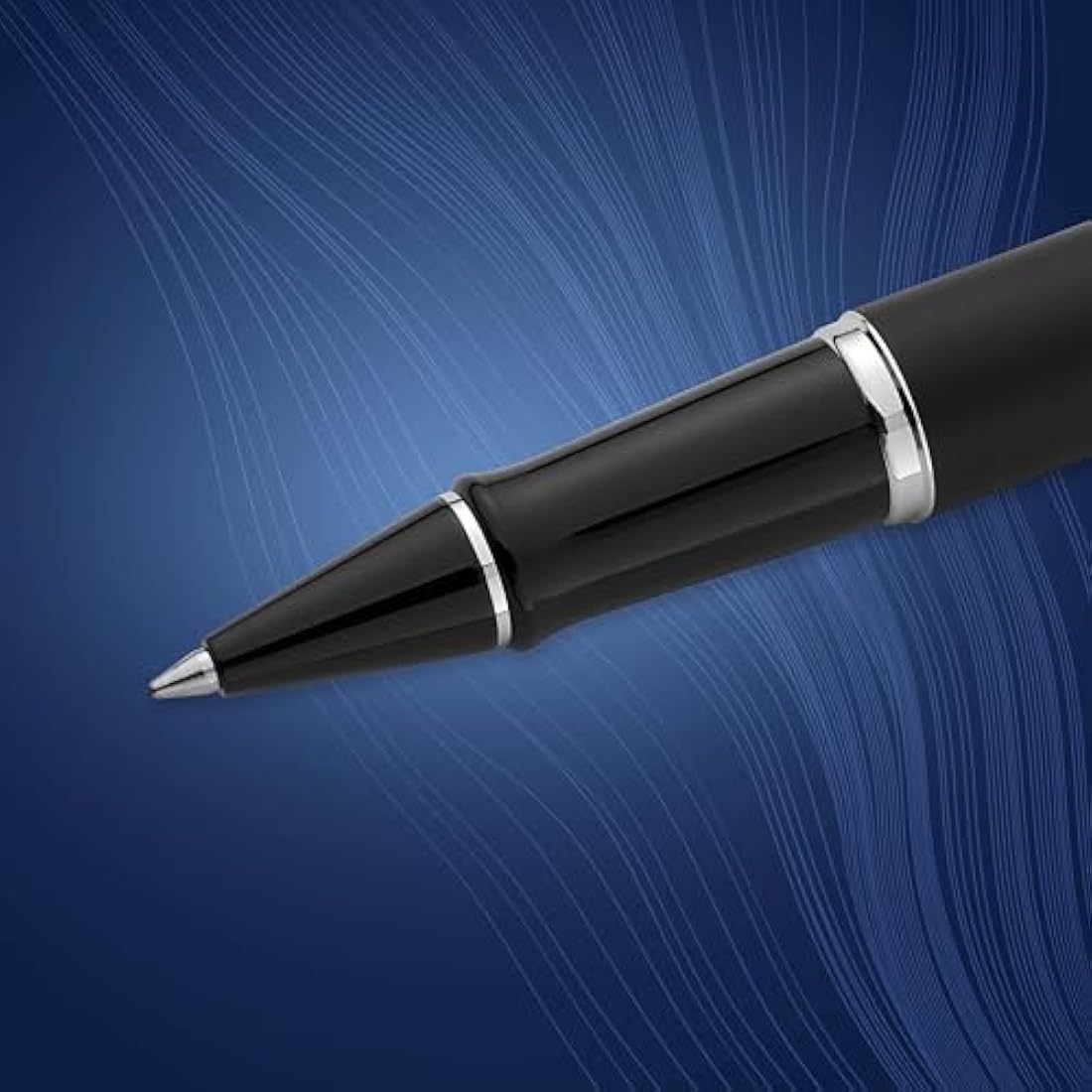 Waterman Expert Rollerball Pen – Matte Black with Chrome Trim, Fine Point