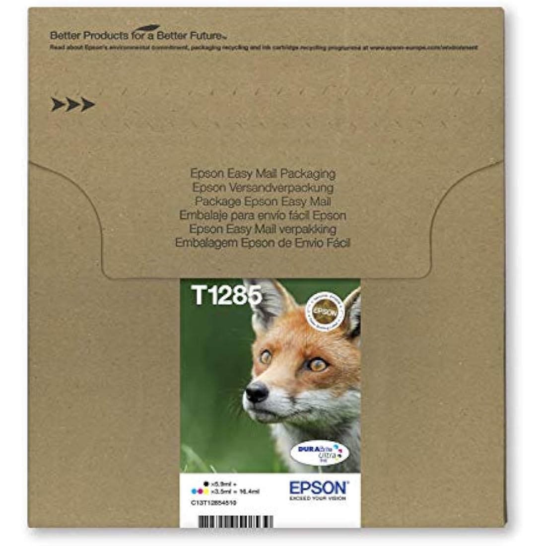 Epson T1285 Fox Genuine Multipack – 4-Color DURABrite Ultra Ink