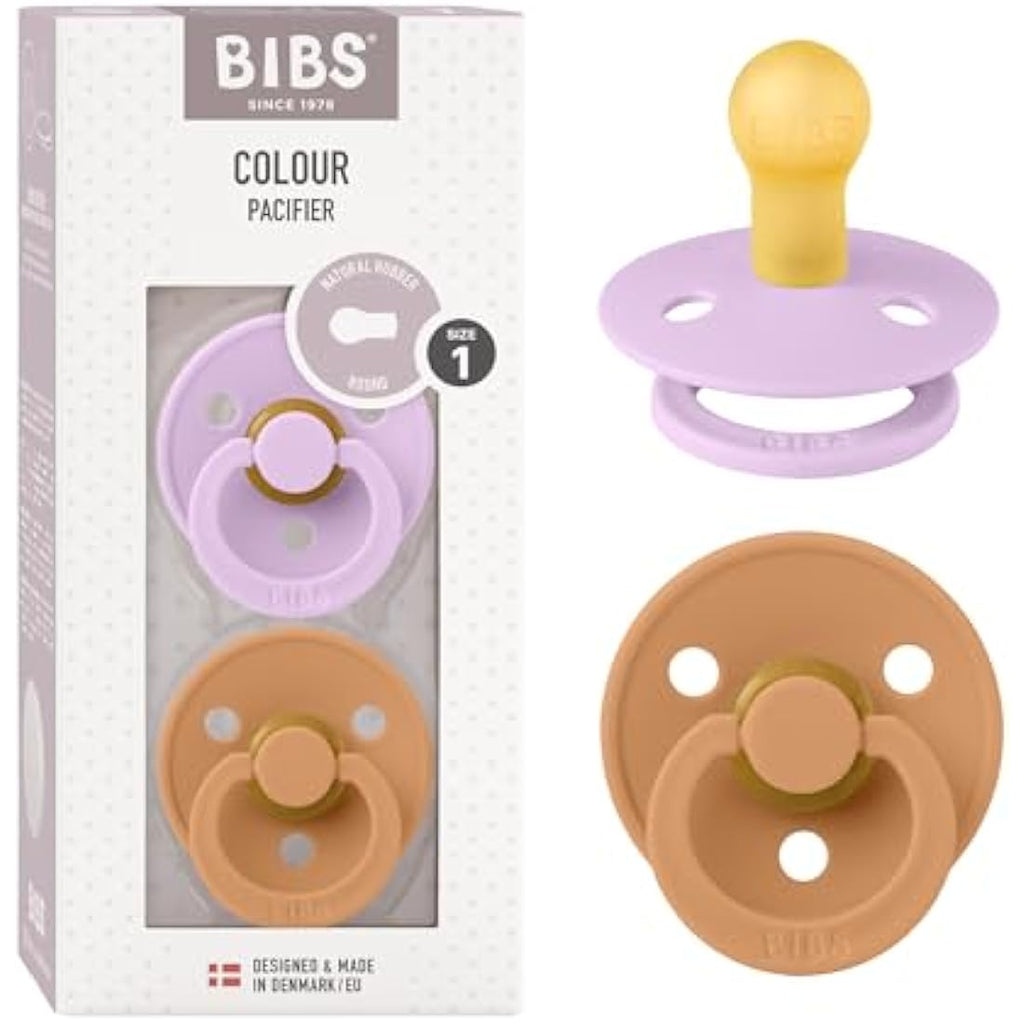 BIBS Colour Pacifier 2-Pack | Natural Rubber Latex | Size 1 (0-6M)