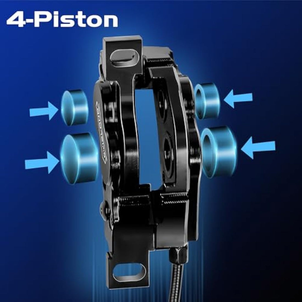 DYISLAND E-Bike Hydraulic Disc Brake Set | 4-Piston with 2.3mm Rotors