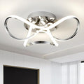 Aurolite Chrome LED Semi Flush Ceiling Light | Dimmable Modern Swirl 36W