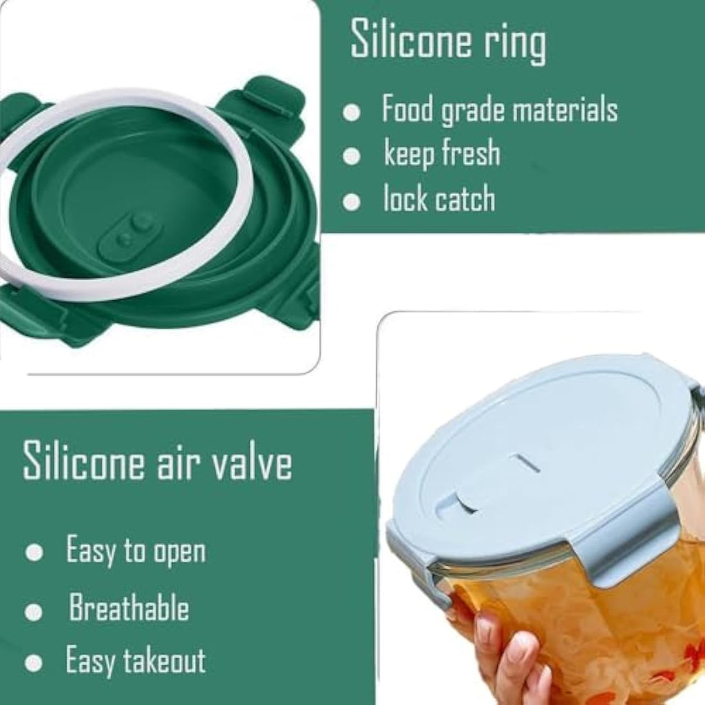 710ml Round Glass Soup Containers - Airtight Borosilicate 4pk