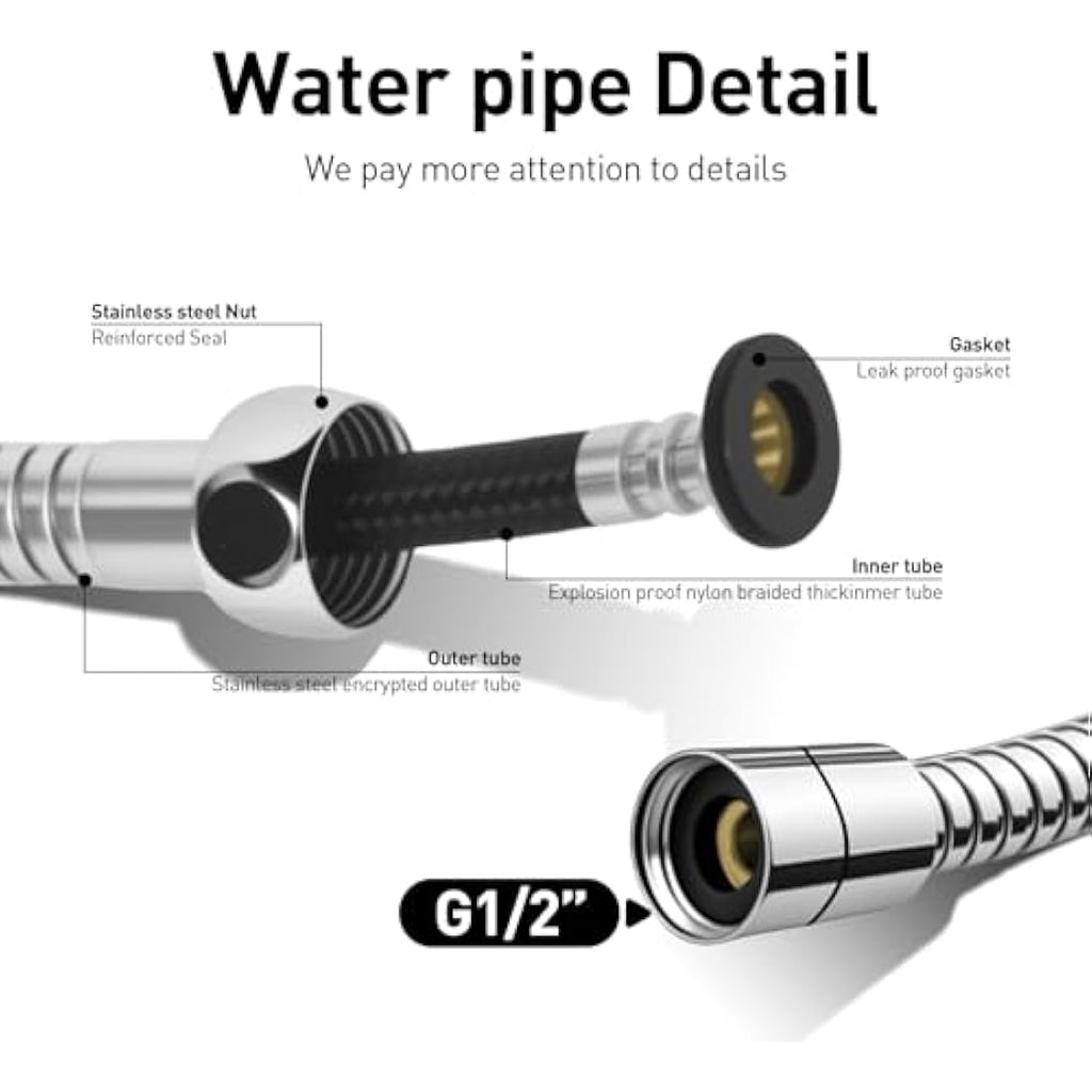 WEIDMAX Handheld Bidet Sprayer | Stainless Steel Shattaf with 49-inch Hose