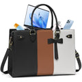 RAINSMORE 15.6 Inch Laptop Tote Bag – PU Leather Work Handbag for Women
