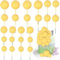 Gyufise 30Pcs Yellow Foam Ball Cake Toppers – Mini Balloon Cupcake Picks