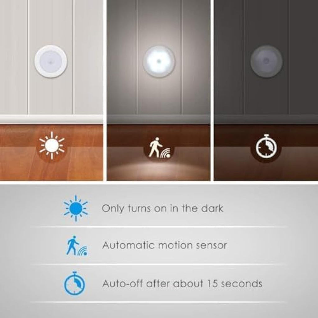 AMIR Motion Sensor Night Light – 3 Pack Battery Powered LED Closet Lights