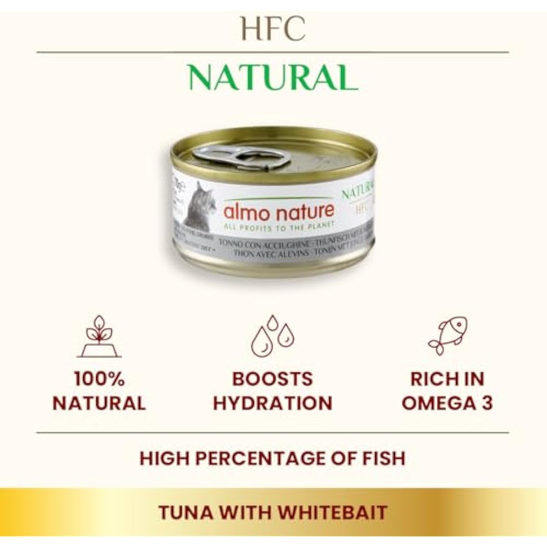 Almo Nature HFC Wet Cat Food – Tuna with Whitebait – 70g (Pack of 24)