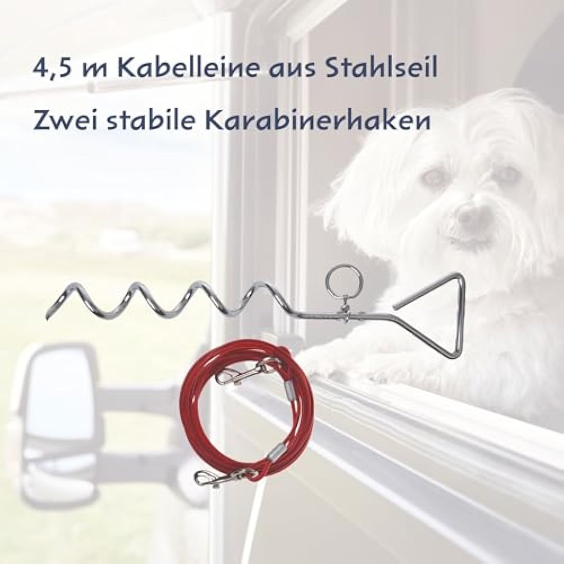 Cartrend Caravan Dog Tying Stake - Outdoor Ground Anchor for Camping