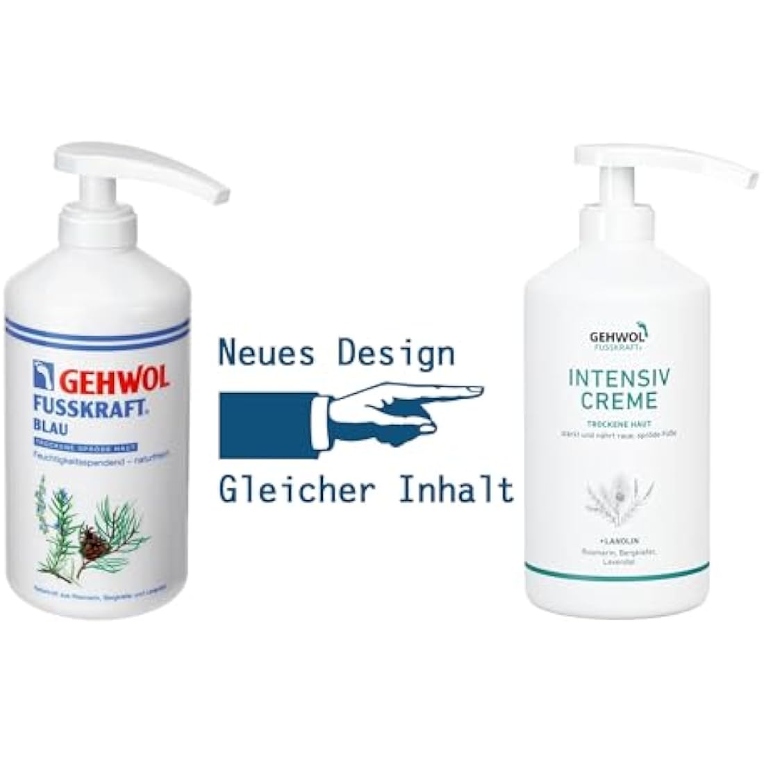 Gehwol Fusskraft Blue Foot Cream for Dry Rough Skin - 500ml Moisturizer