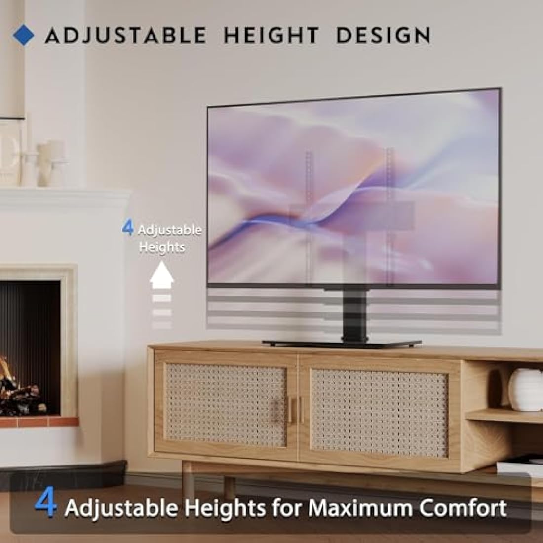 BONTEC Universal TV Stand for 24-60 Inch TVs | Height Adjustable