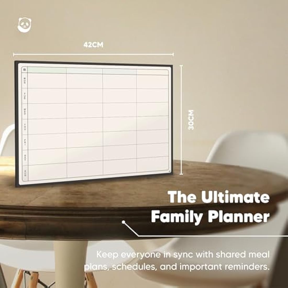 Smart Panda Magnetic Weekly Planner Whiteboard | A3 Fridge Meal Chart