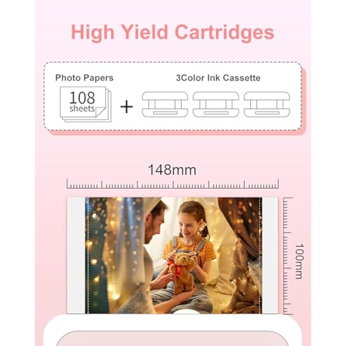 Aken KP-108IN Ink and Paper Set for Canon Selphy CP Printers - 108 Sheets